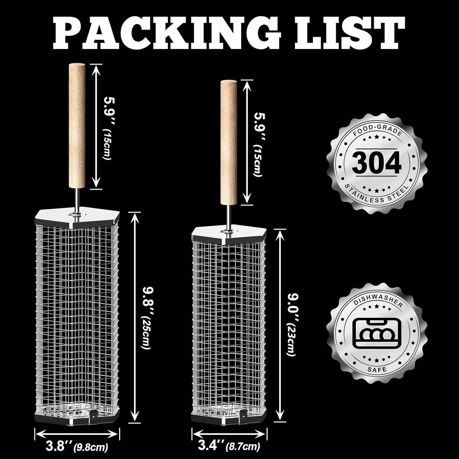 Cestas de Parrilla Ivtivfu 2PCS Acero Inoxidable 304