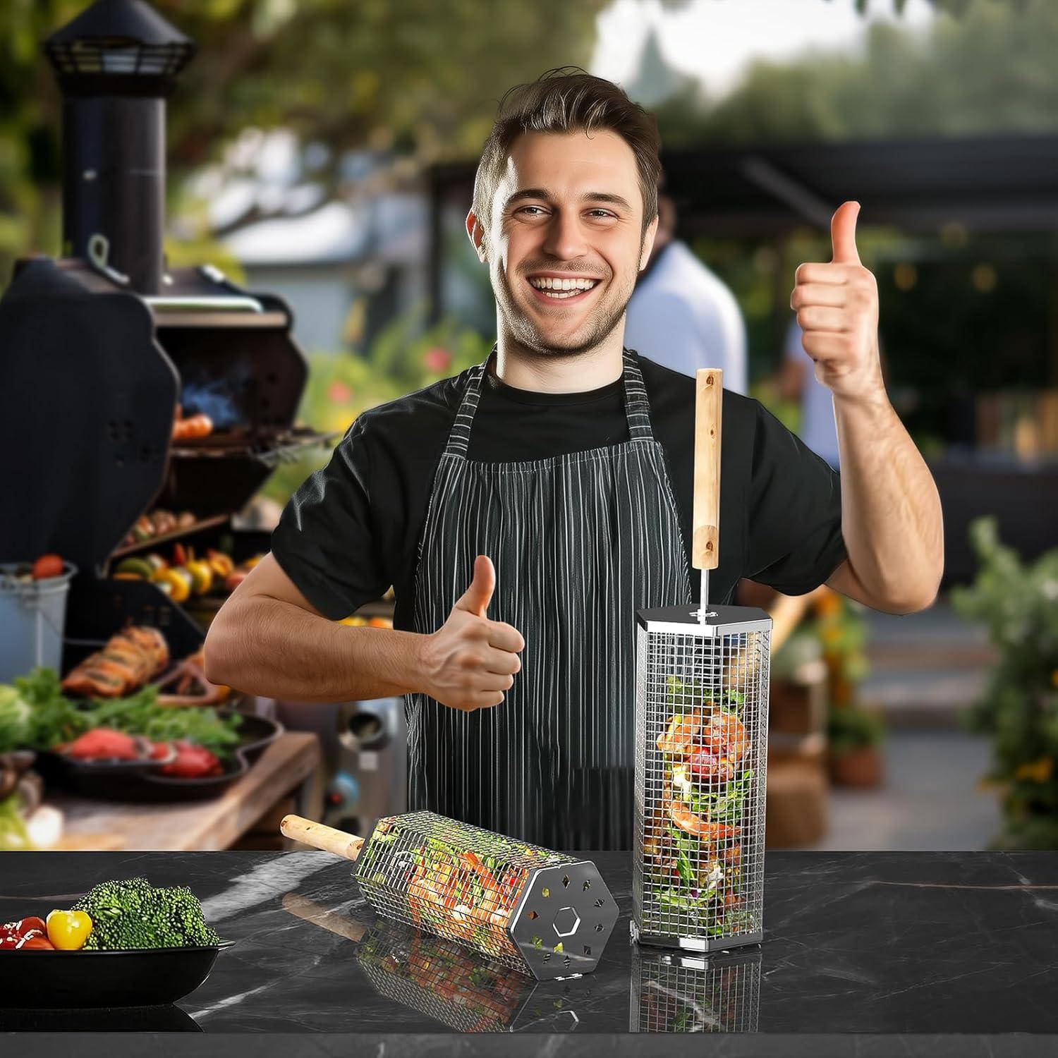 Cestas de Parrilla Ivtivfu 2PCS Acero Inoxidable 304