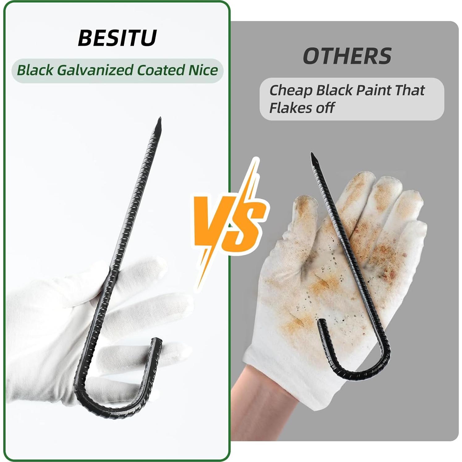 Estacas de Rebar Besitu 30,48 cm Paquete de 16 Estacas de Metal