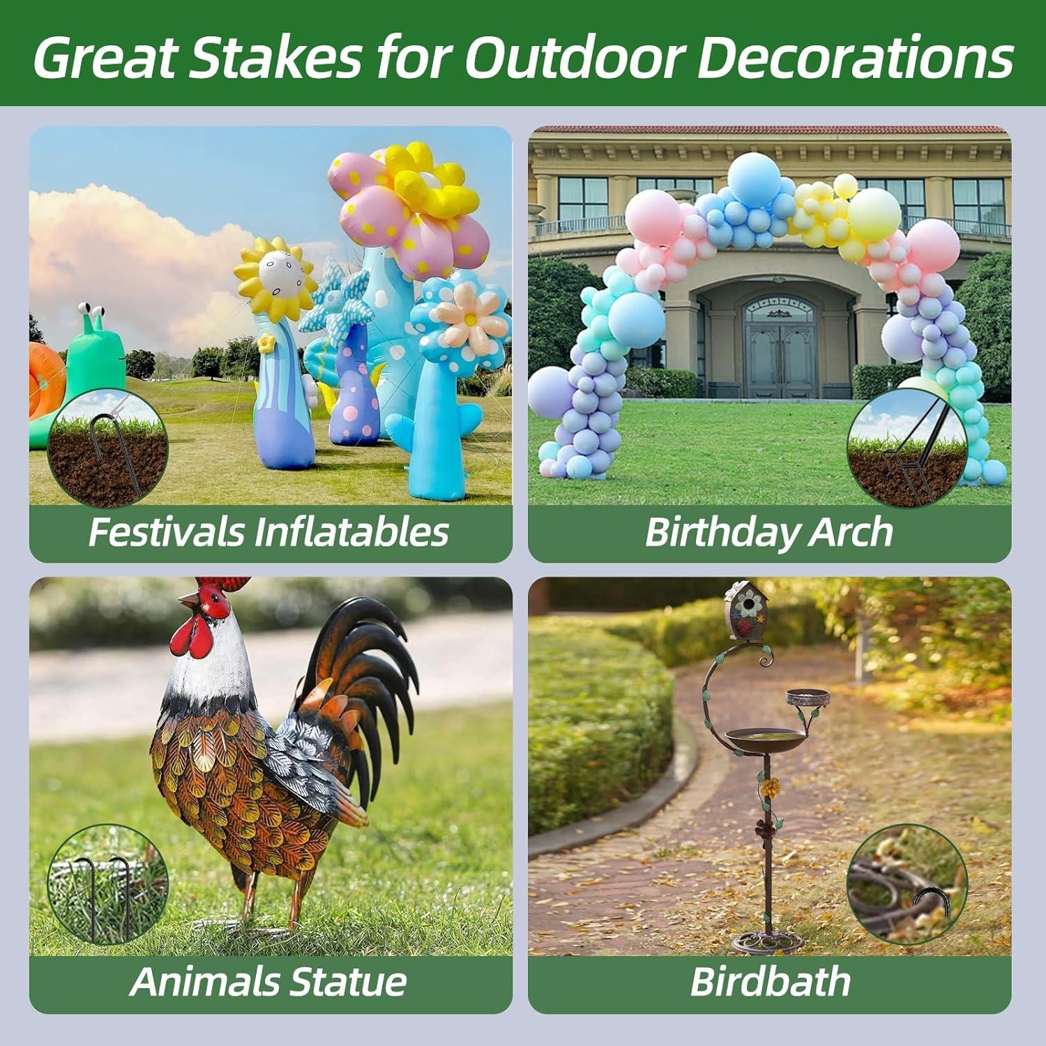 Estacas de Rebar Besitu 30,48 cm Paquete de 16 Estacas de Metal