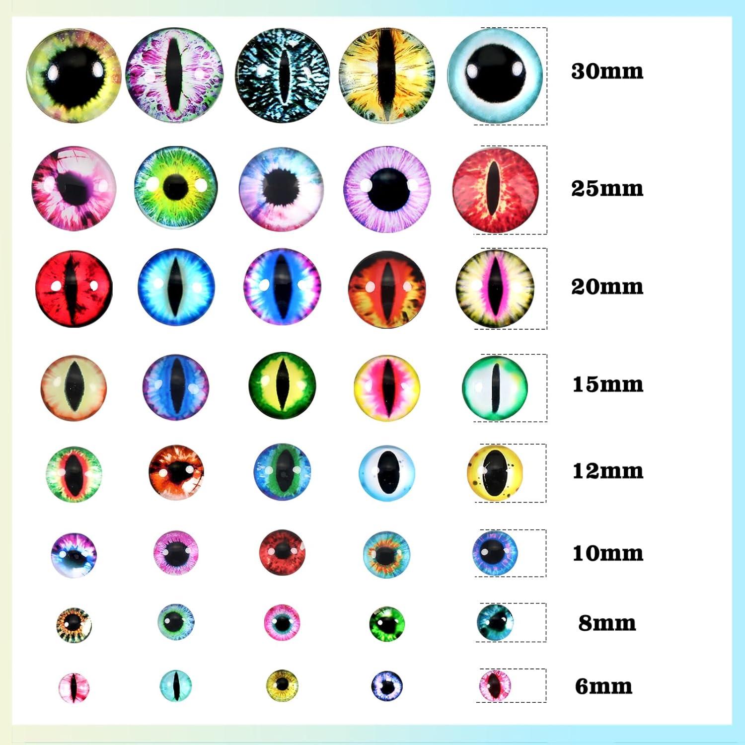 Ojos de Dragón de Vidrio TOAOB 160pcs 6-30mm Manualidades