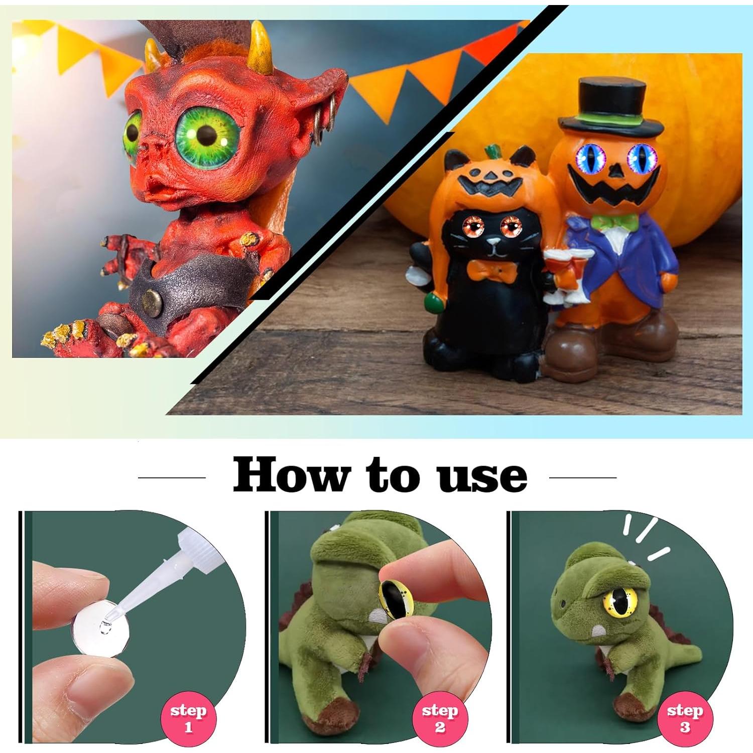 Ojos de Dragón de Vidrio TOAOB 160pcs 6-30mm Manualidades