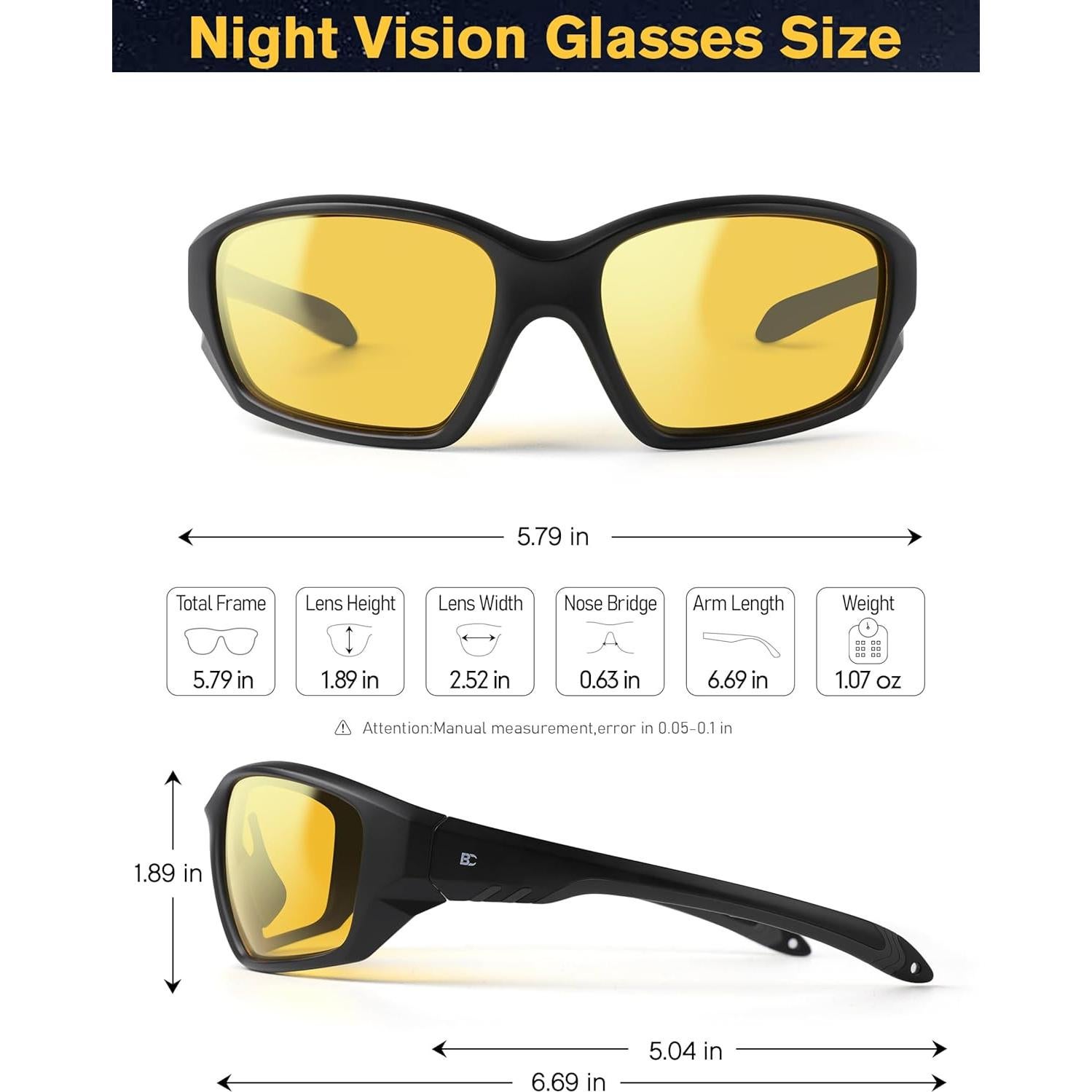 Gafas de Visión Nocturna BIRCEN Amarillas Antideslumbrantes