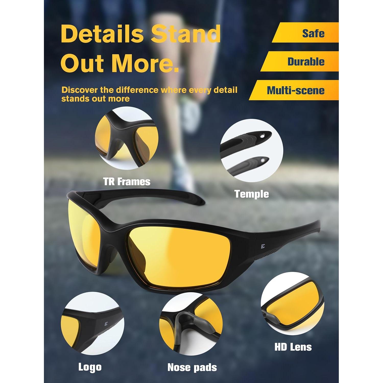 Gafas de Visión Nocturna BIRCEN Amarillas Antideslumbrantes