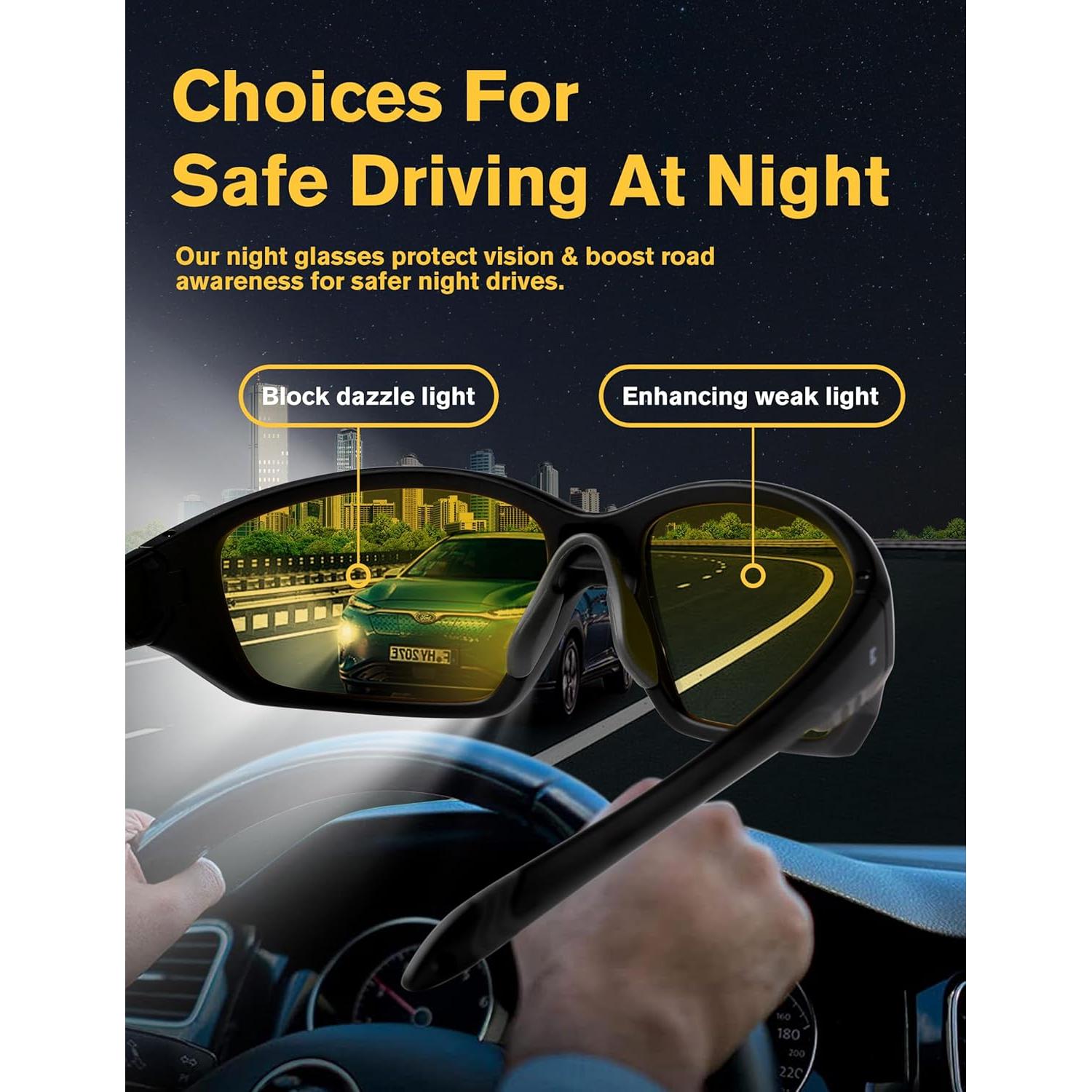 Gafas de Visión Nocturna BIRCEN Amarillas Antideslumbrantes