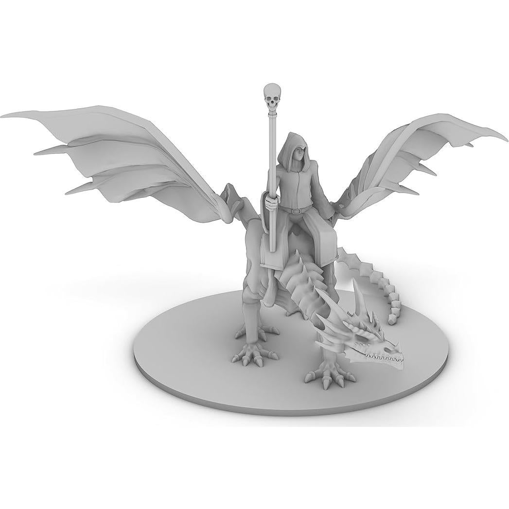 Miniatura Nigromante Montado en Dragón No Muerto DND