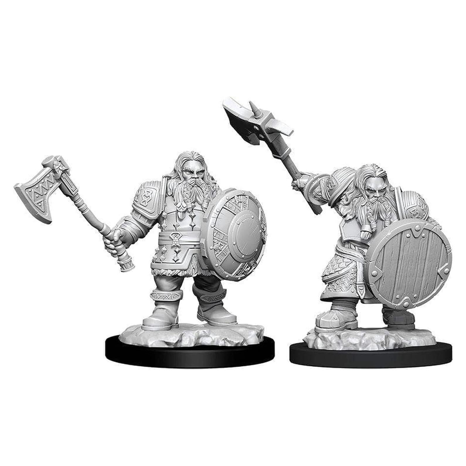 Miniatura Guerrero Enano Masculino D&D Nolzur 10.16 cm