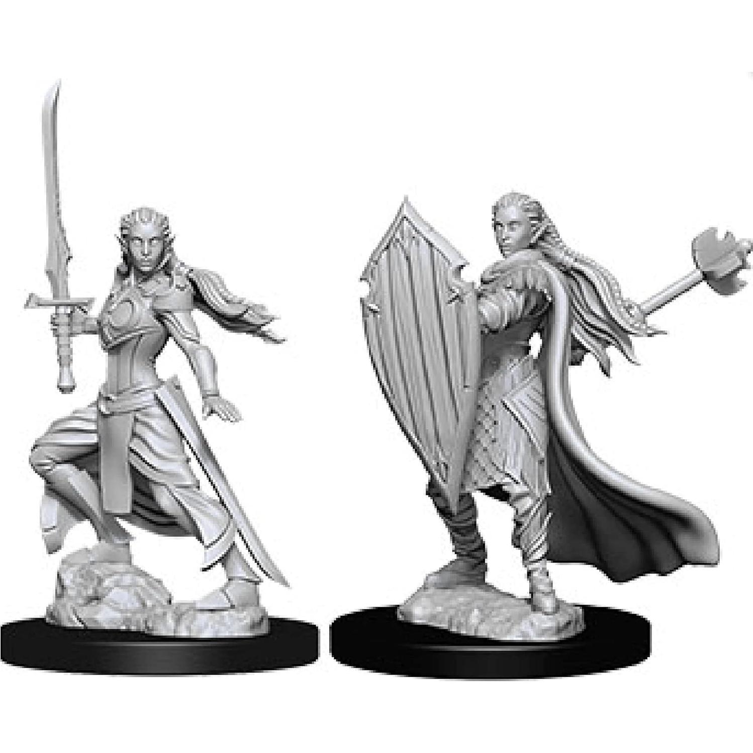 Miniaturas Sin Pintar D&D Nolzur Paladín Elfa Femenina 2u