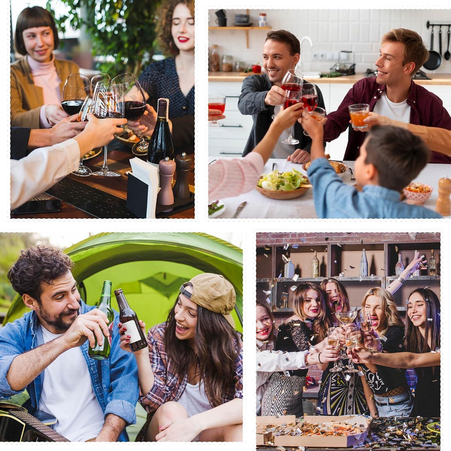 Juego de 4 Sacacorchos Flezoo de Acero Inoxidable 3 en 1