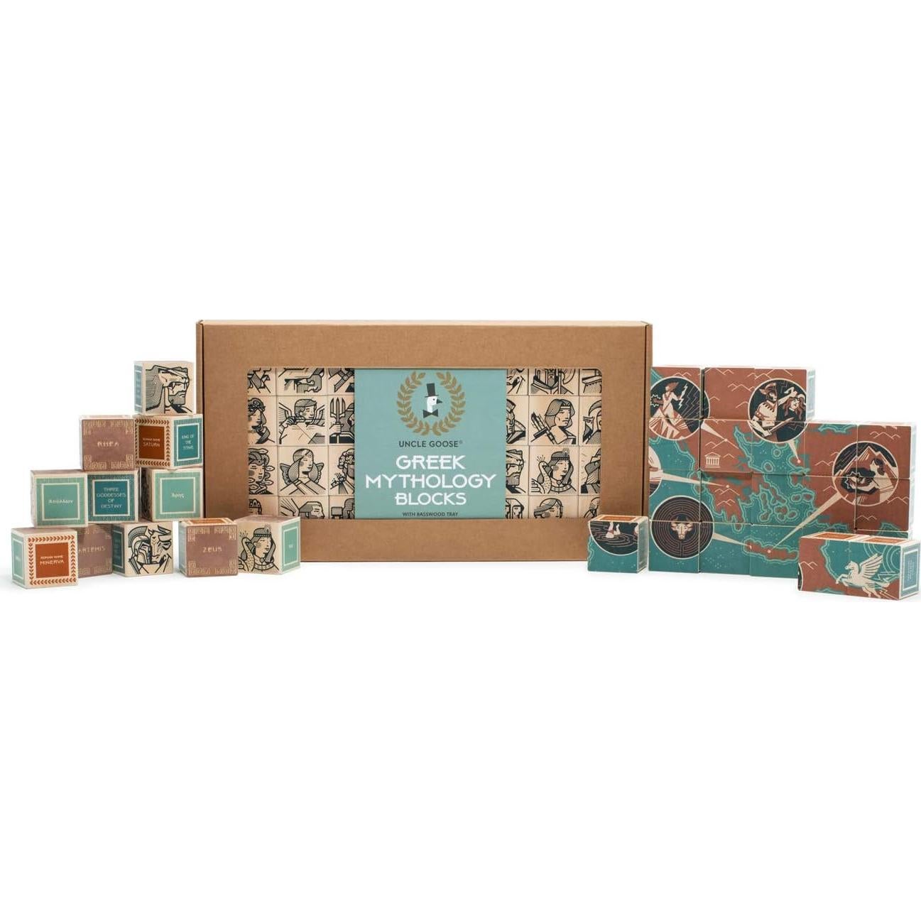 Bloques de Mitología Griega Uncle Goose - 32 Cubos de Madera