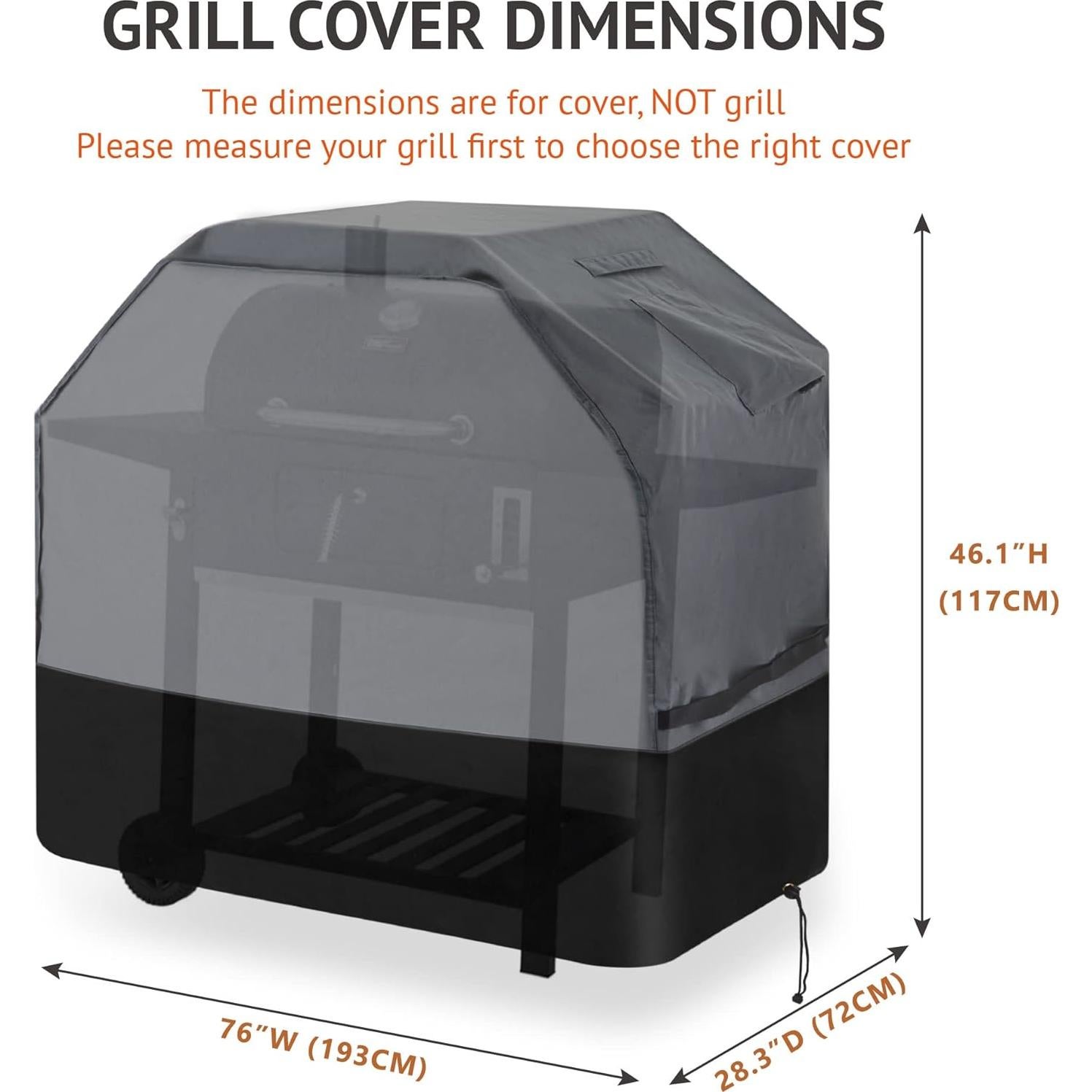 Funda de Parrilla Waykea 76 cm Resistente al Agua y UV