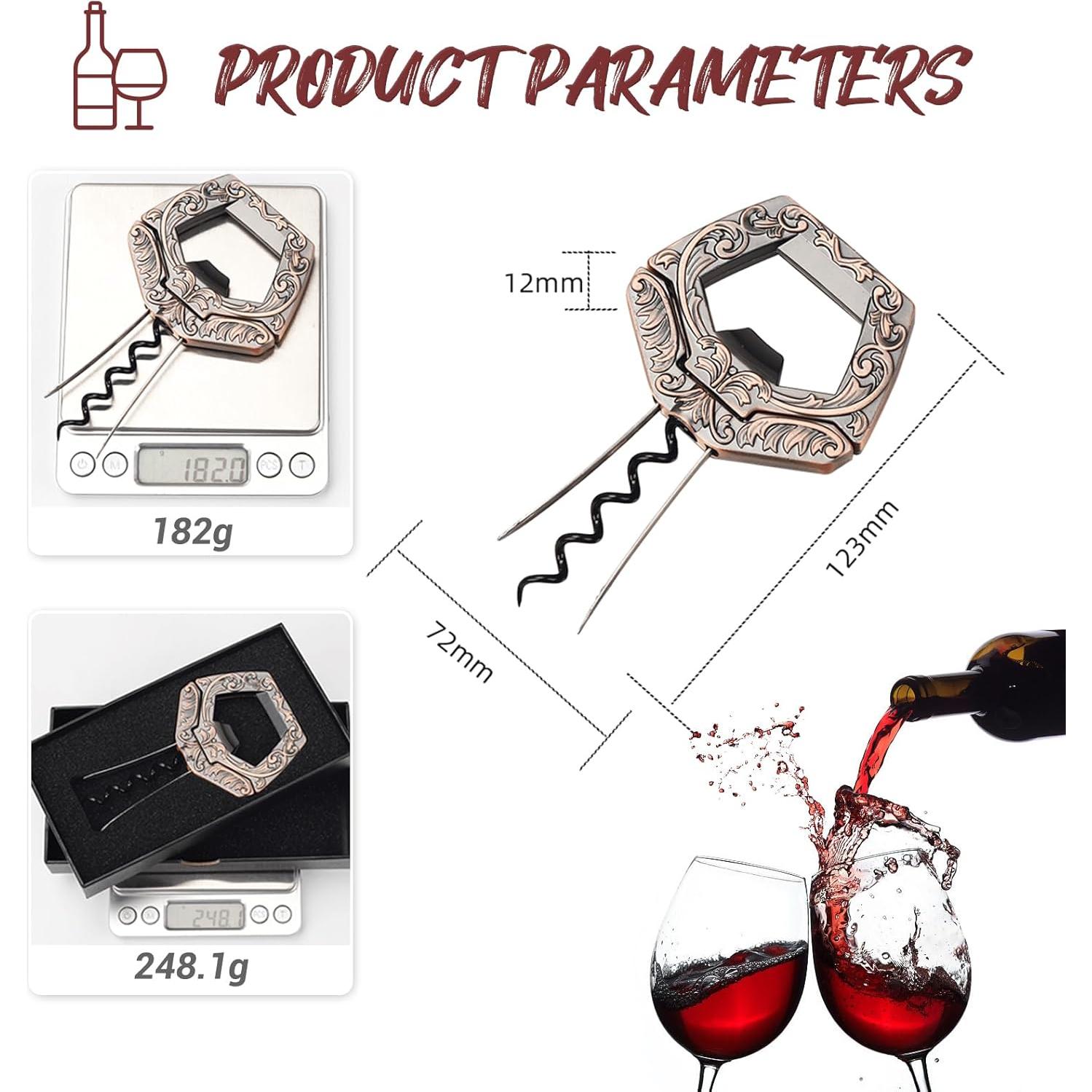 Abrebotellas de Vino KERHAND 3 en 1 Cobre Multifuncional