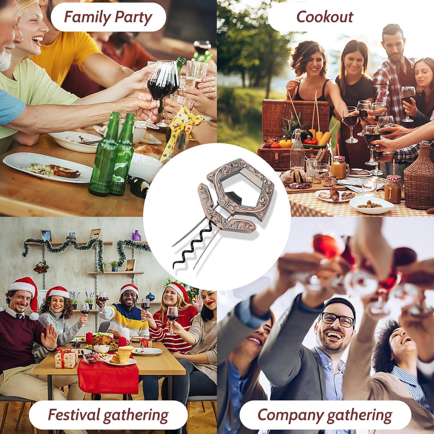 Abrebotellas de Vino KERHAND 3 en 1 Cobre Multifuncional