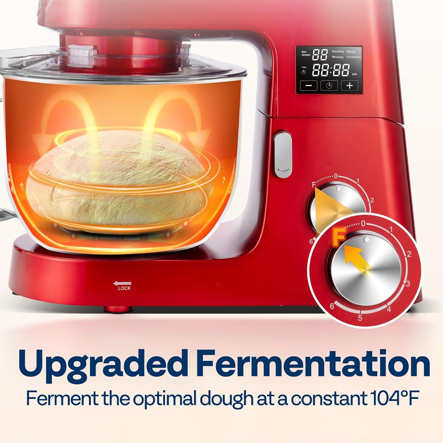 VIVOHOME Mezclador de Pie 9 en 1 7.5L Rojo Multifuncional