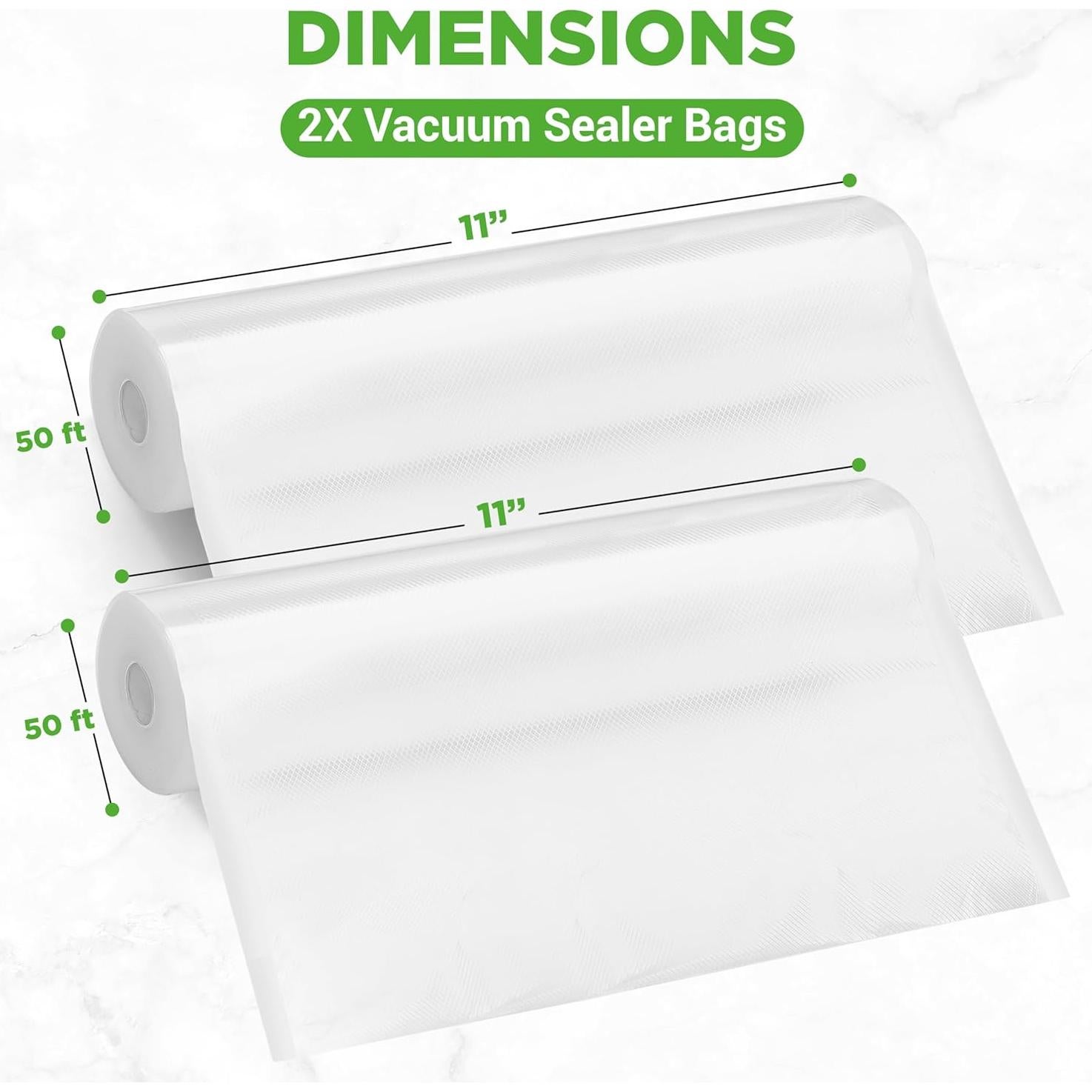 Rollos de Sellado al Vacío NutriChef 27,94x15,24m 2 Paquetes