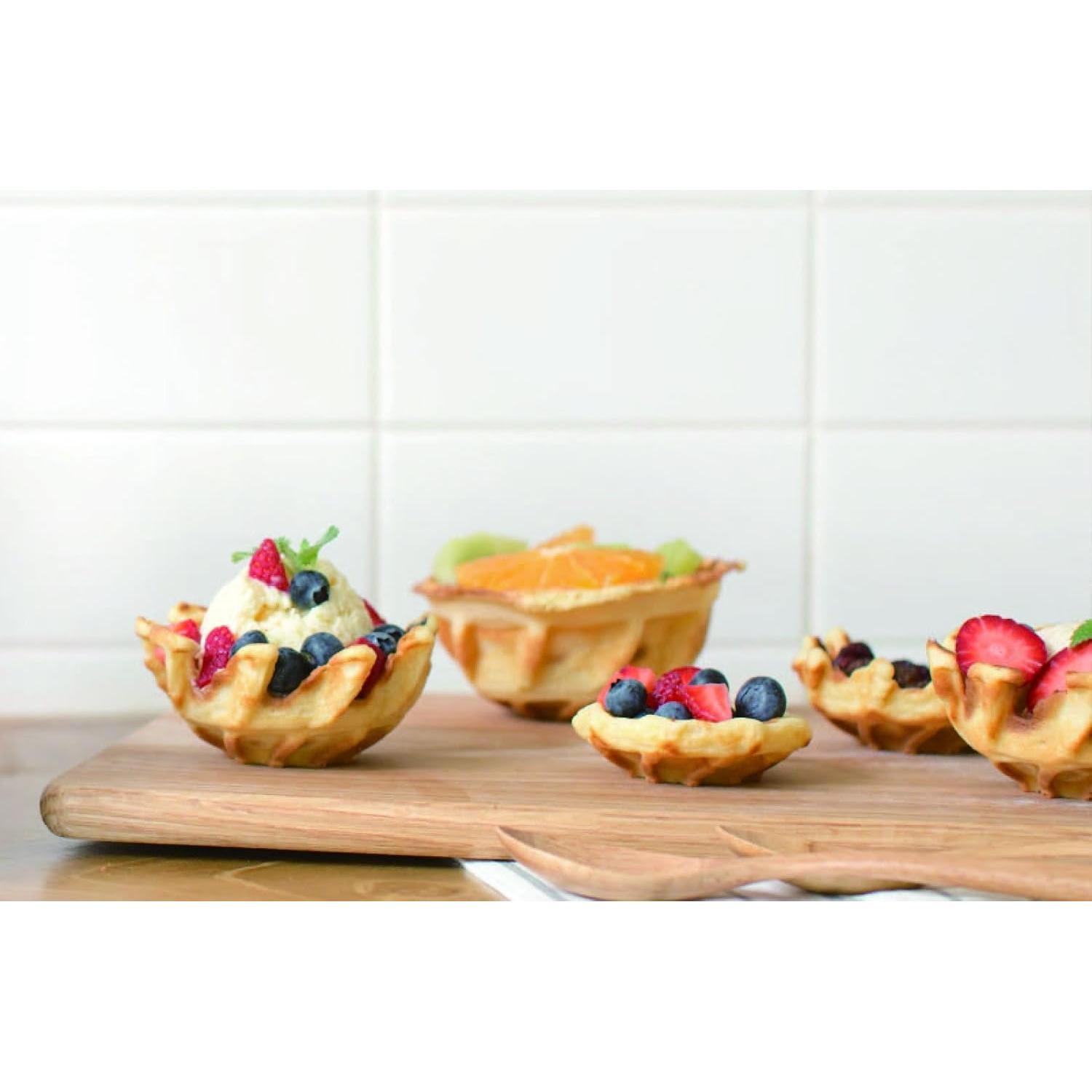 Hacedor de Tazones de Waffle Doble StarBlue - 1200W - Blanco