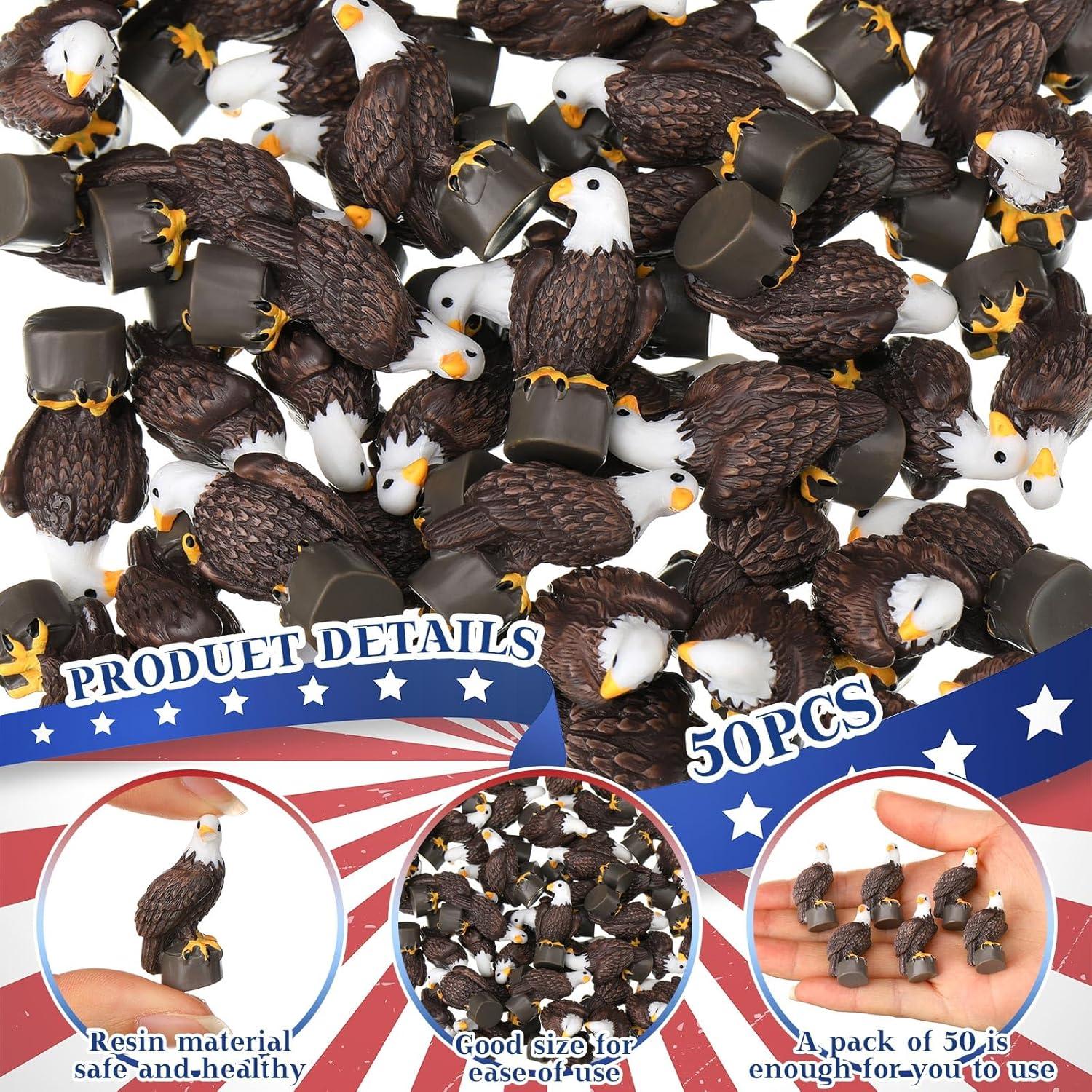 50 Mini Águilas Calvas de Resina Soulchen Decoración Patriótica
