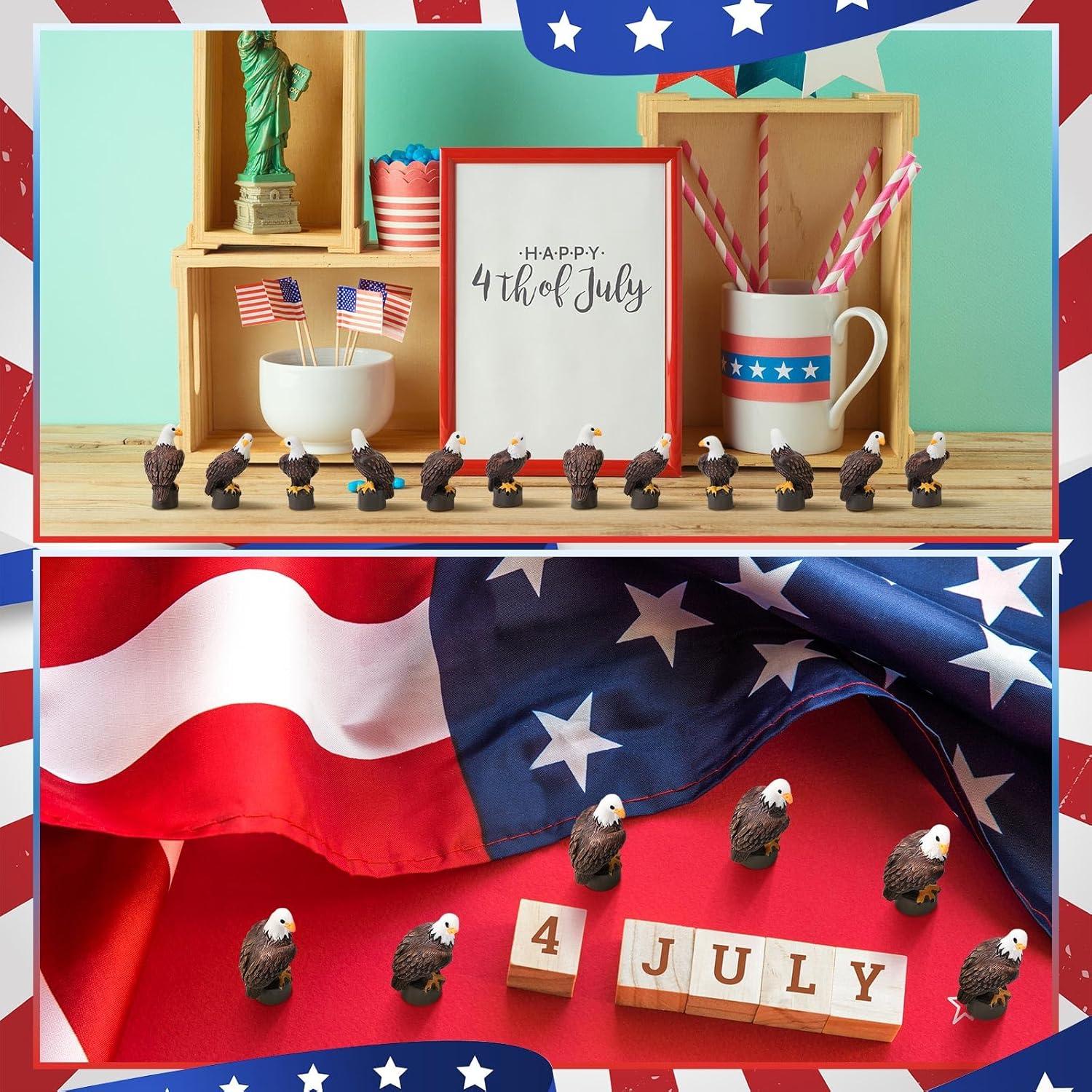 50 Mini Águilas Calvas de Resina Soulchen Decoración Patriótica