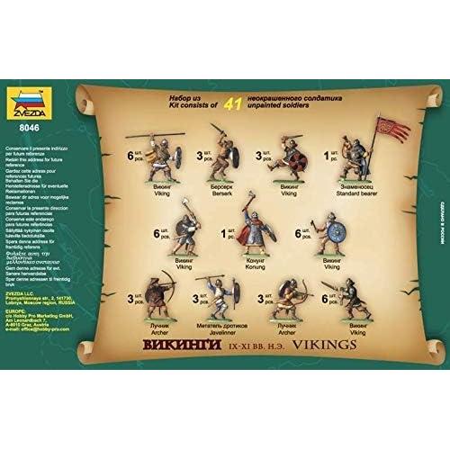 Kit de Soldados Vikingos Zvezda 8046 Escala 1/72 41 Figuras