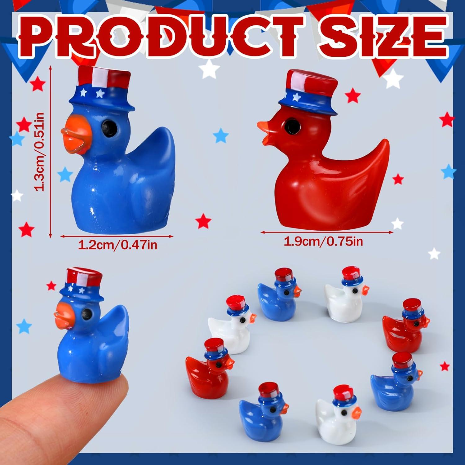 100 Mini Patos de Resina Patrióticos Memorywuu 9x9 cm