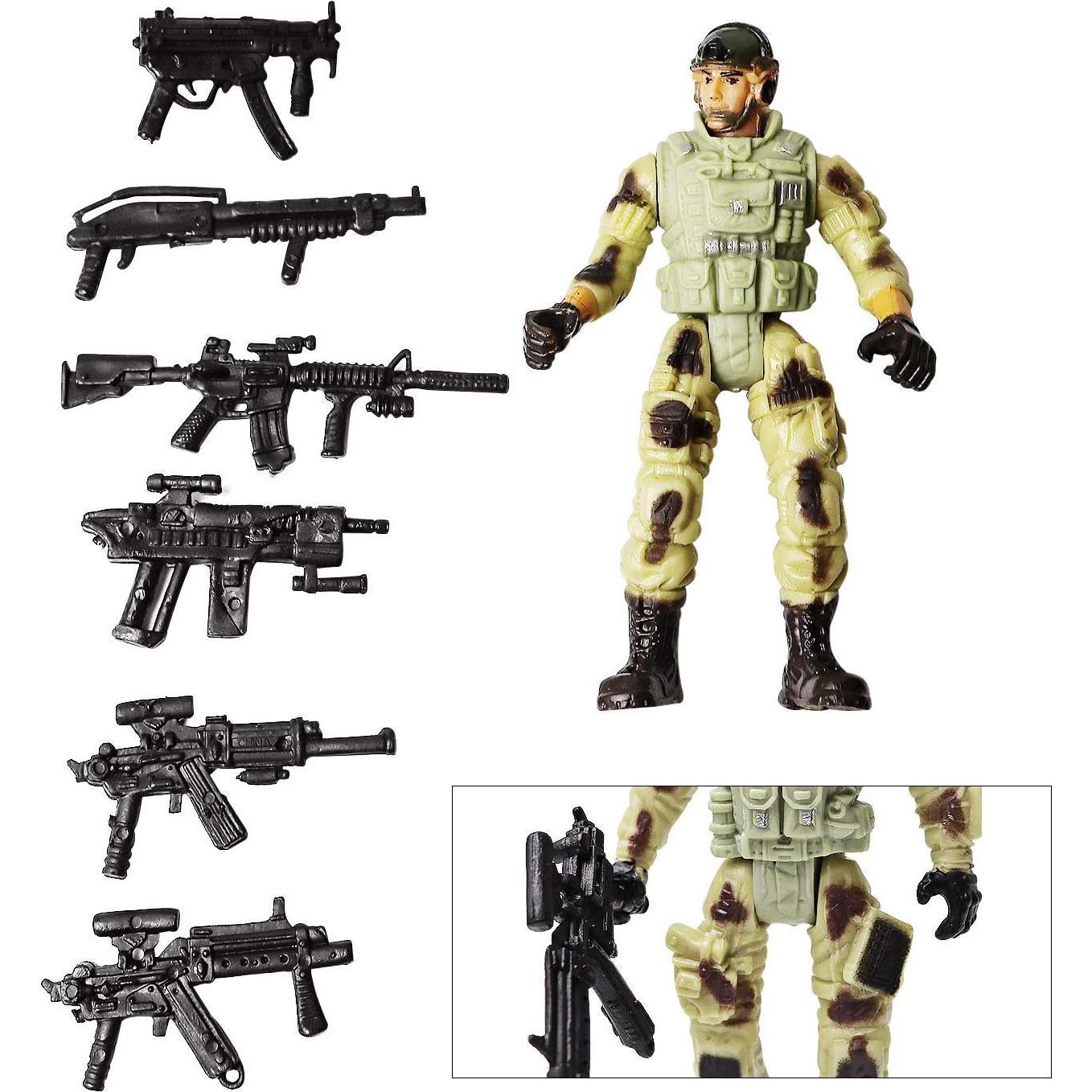 Conjunto 6 Figuras Soldados Lynkaye 10 cm Accesorios