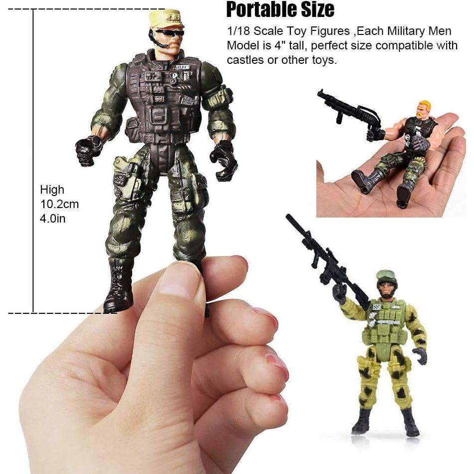 Conjunto 6 Figuras Soldados Lynkaye 10 cm Accesorios