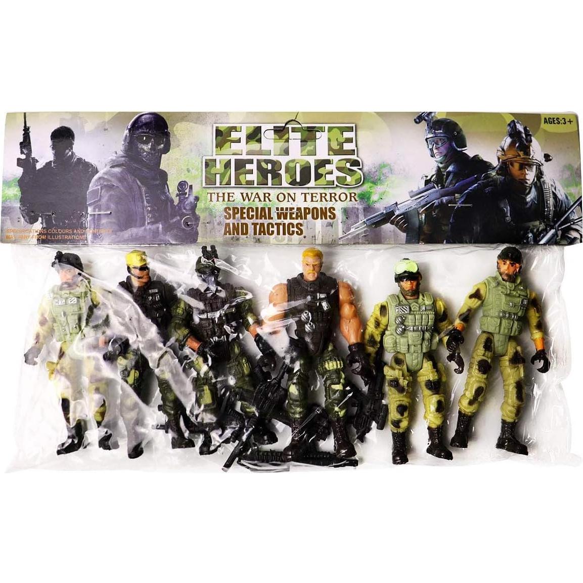 Conjunto 6 Figuras Soldados Lynkaye 10 cm Accesorios