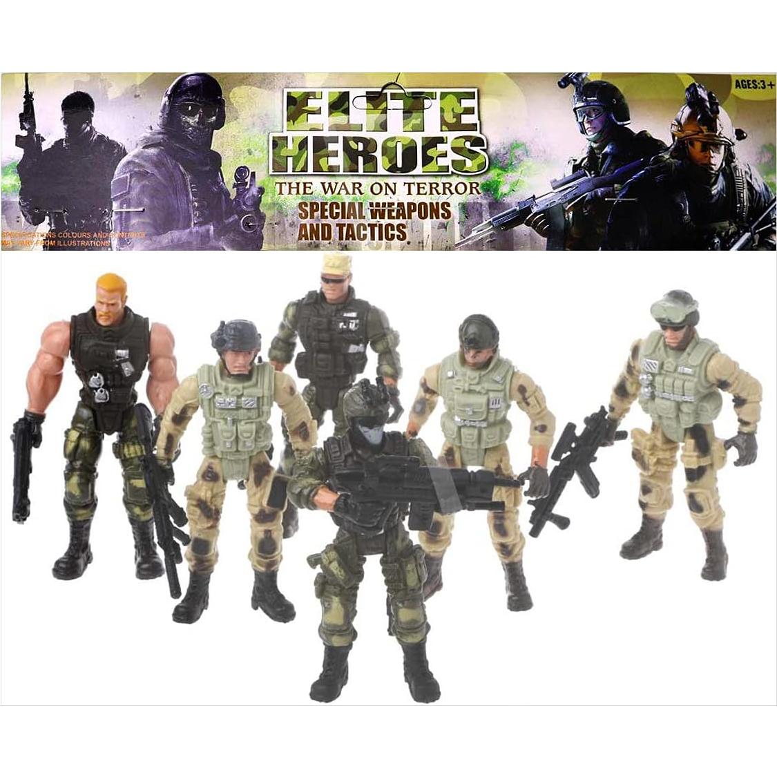 Conjunto 6 Figuras Soldados Lynkaye 10 cm Accesorios