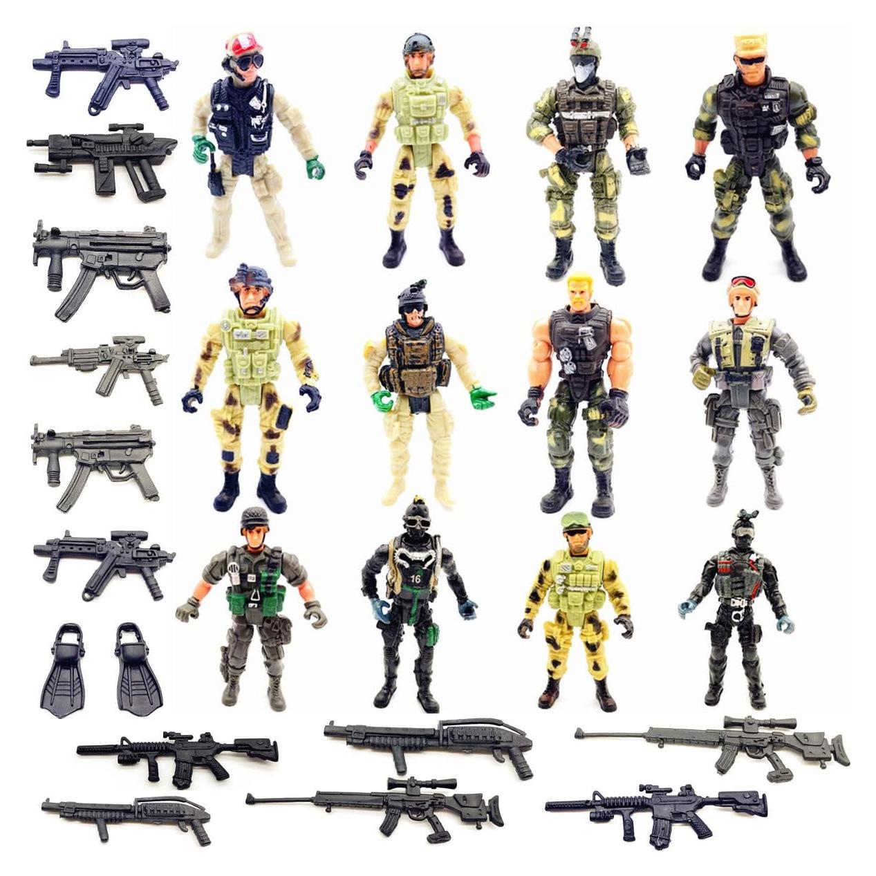 Conjunto 12 Figuras de Acción Soldados Qiandier 10,16 cm