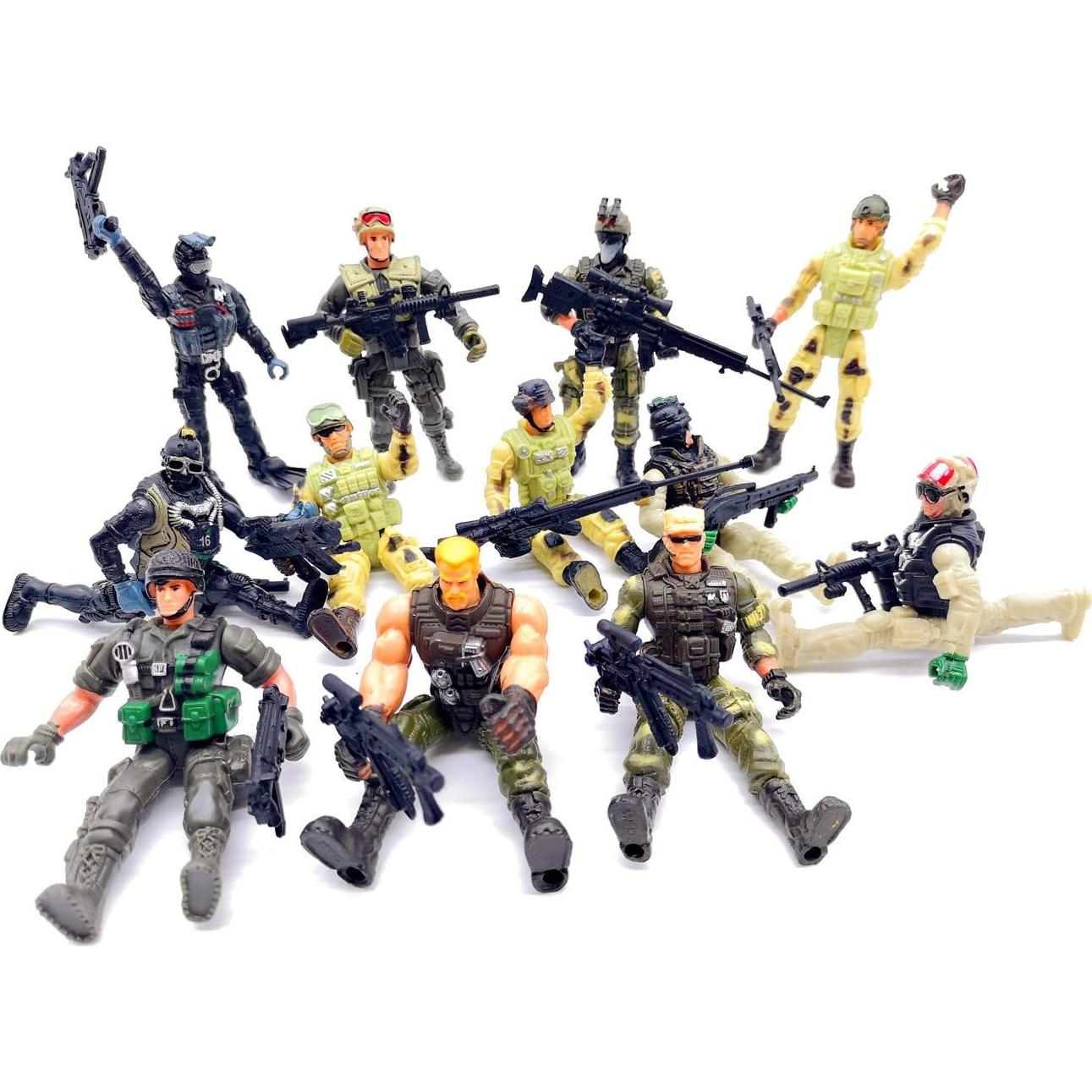 Conjunto 12 Figuras de Acción Soldados Qiandier 10,16 cm