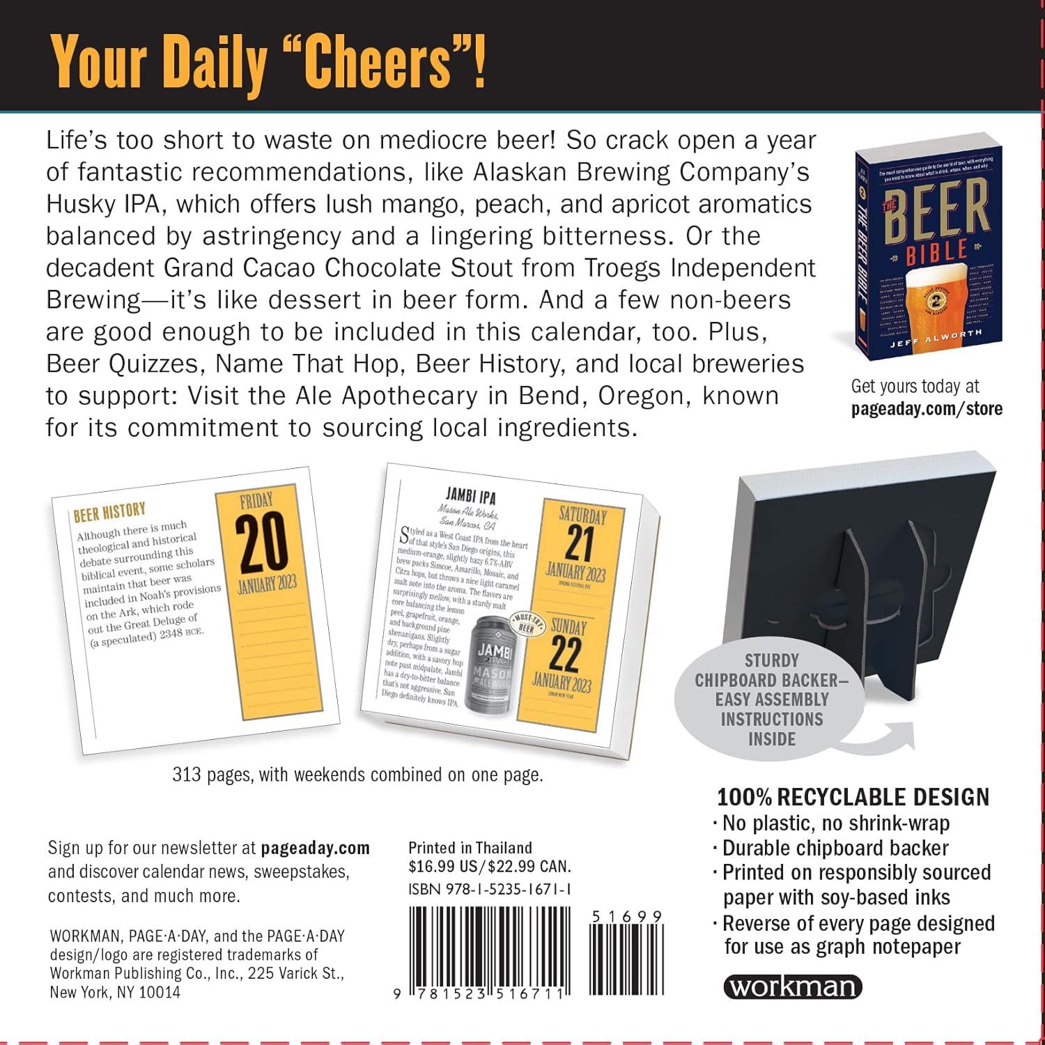 A Year of Good Beer Page-A-Day Calendar 2023: Craft Beers, Beer Quizzes, Trivia & More