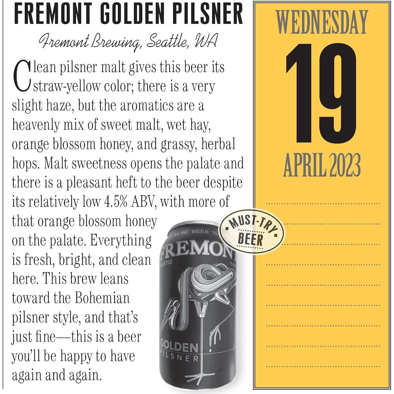 A Year of Good Beer Page-A-Day Calendar 2023: Craft Beers, Beer Quizzes, Trivia & More