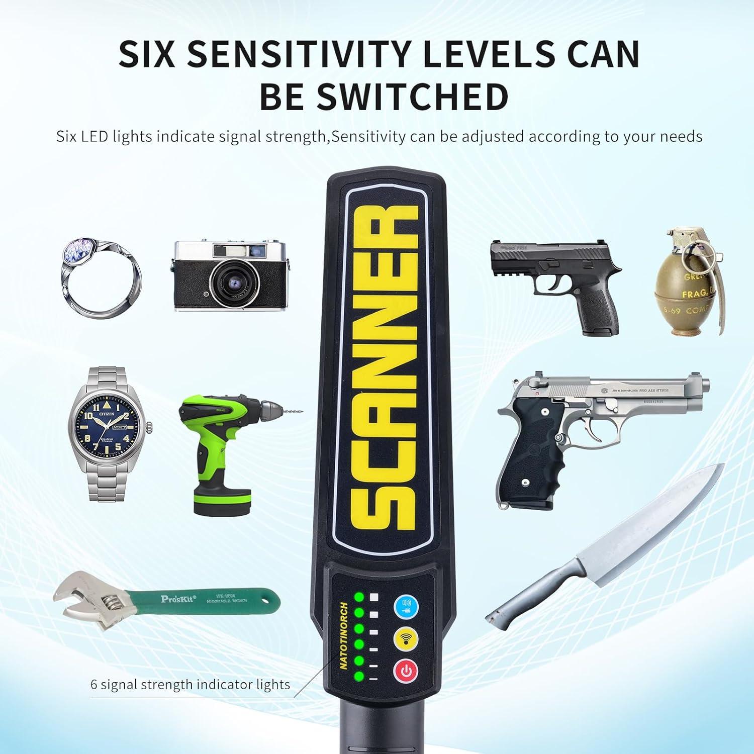 Detector de Metales de Mano Natotinorch Recargable 43cm