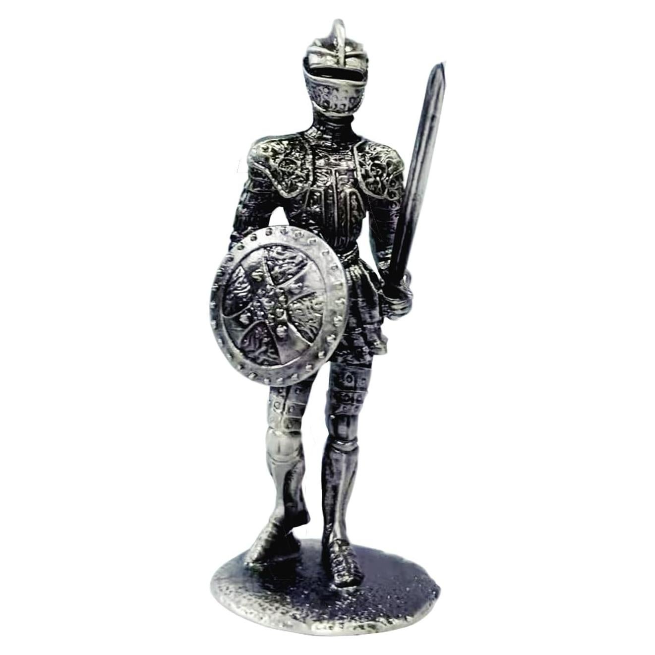 Estatua Caballero Medieval Metal 10,16 cm XinZhiRun