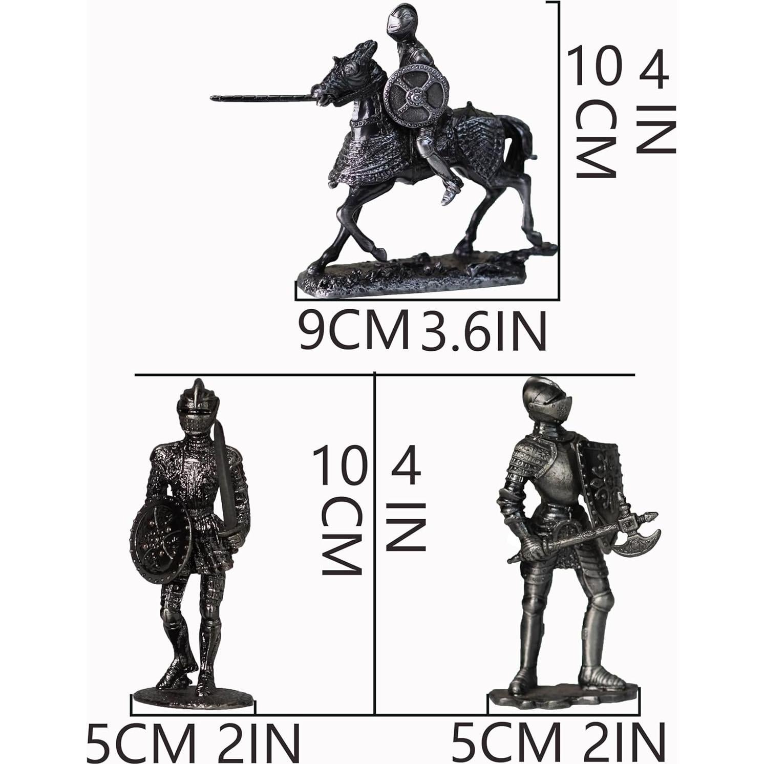 Estatua Caballero Medieval Metal 10,16 cm XinZhiRun