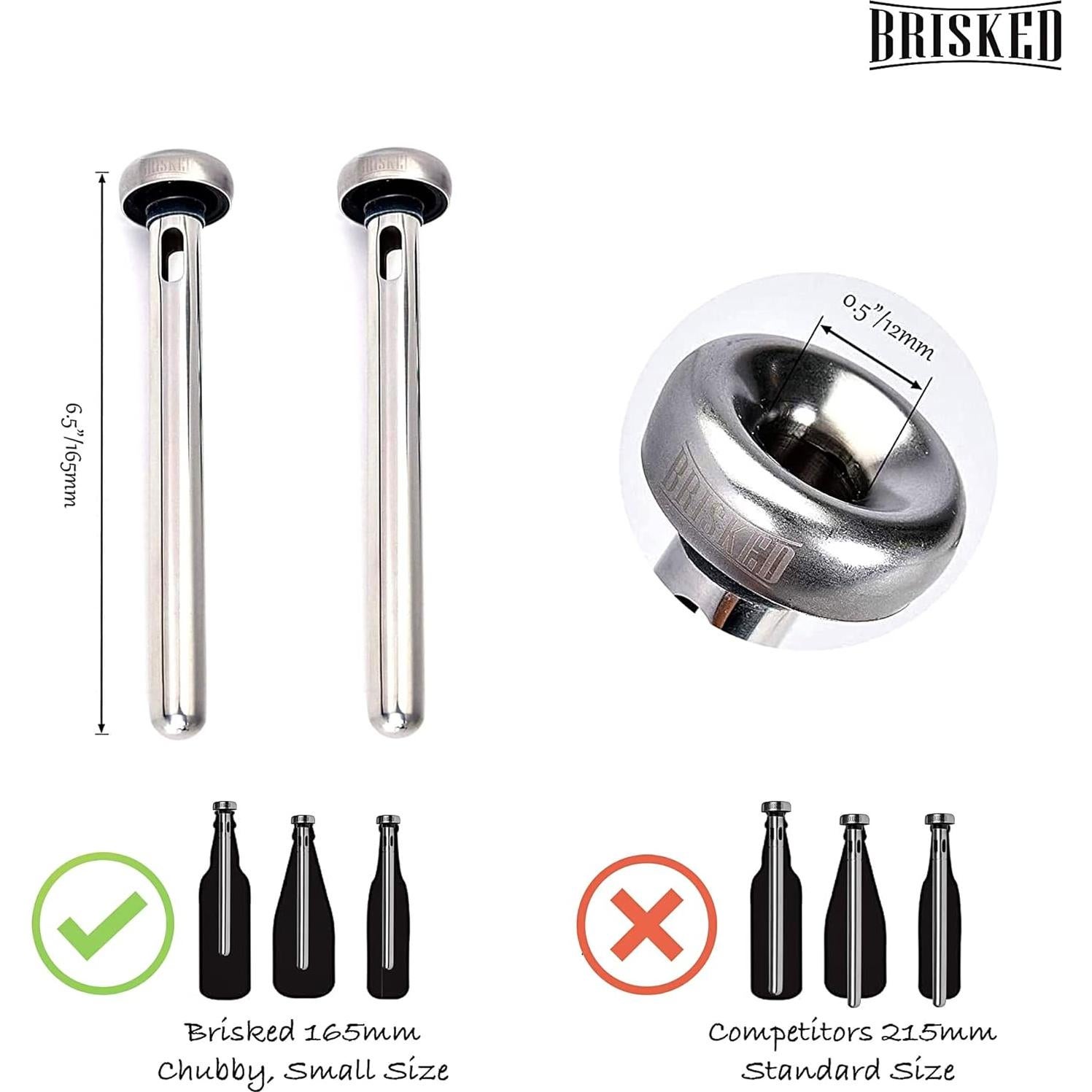Palos Enfriadores de Cerveza Brisked | Acero Inoxidable | 2 Piezas