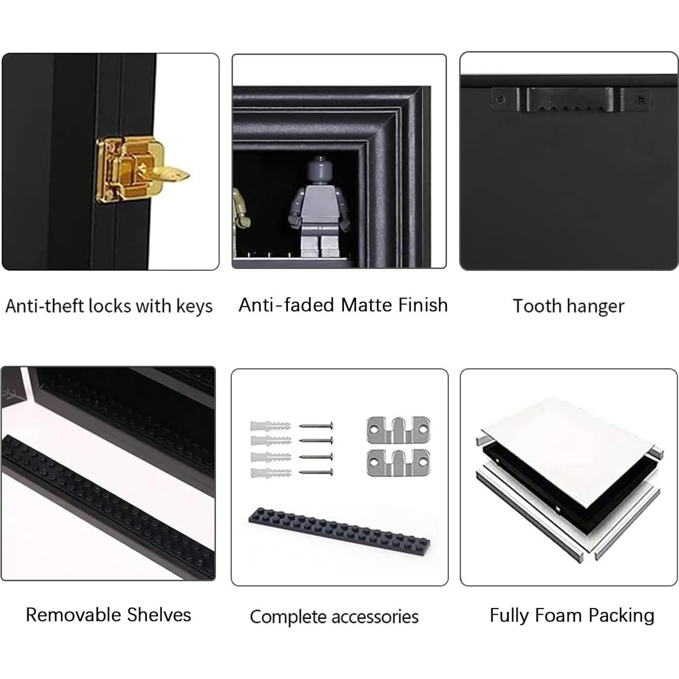 Caja de Exhibición para Minifiguras VERANI Negra 35x28x4.5 cm