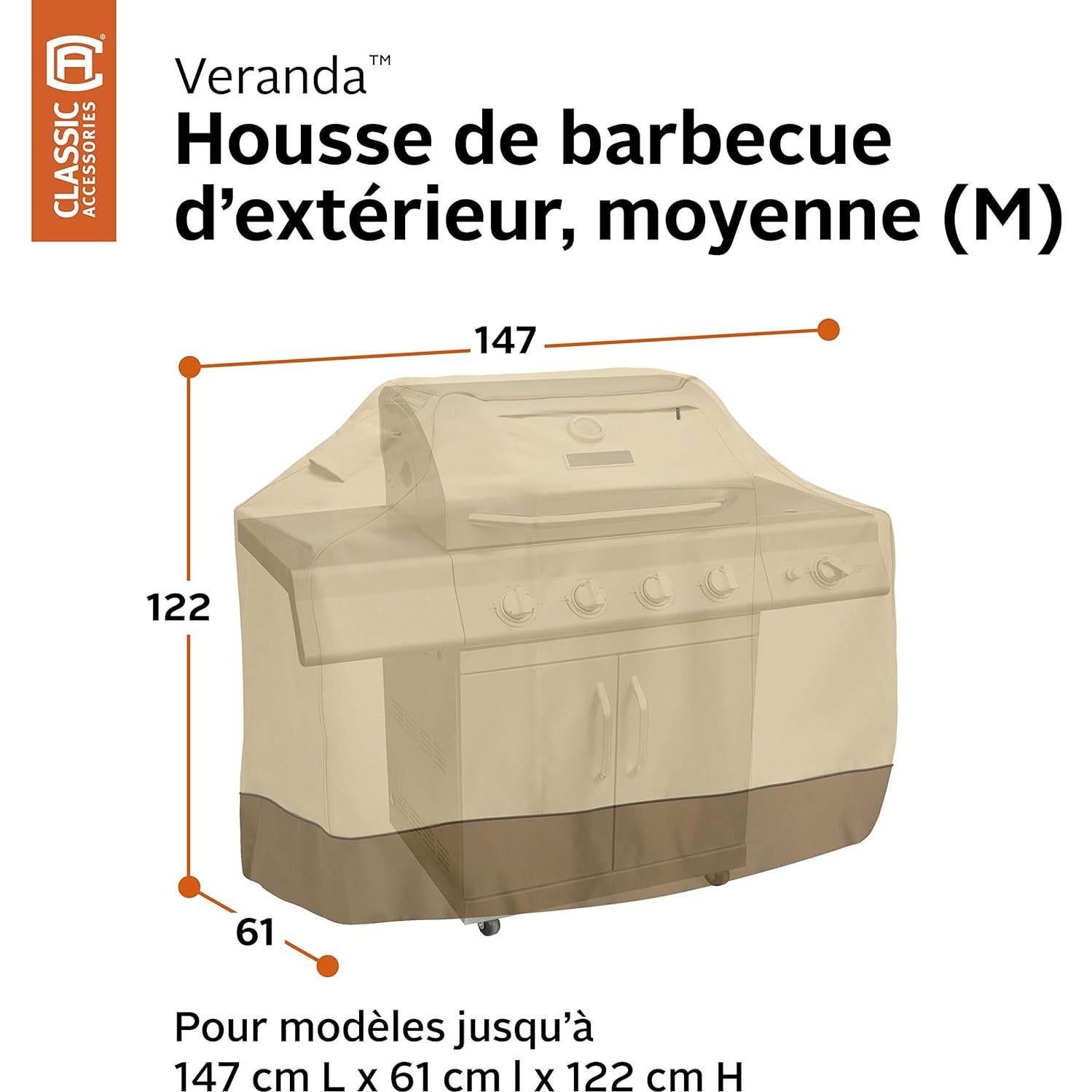 Funda para parrilla Classic Accessories 147 cm resistente al agua