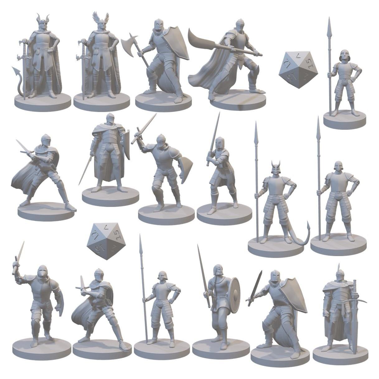 Conjunto de Miniaturas Guardia de la Ciudad 17 Piezas Resina 3D