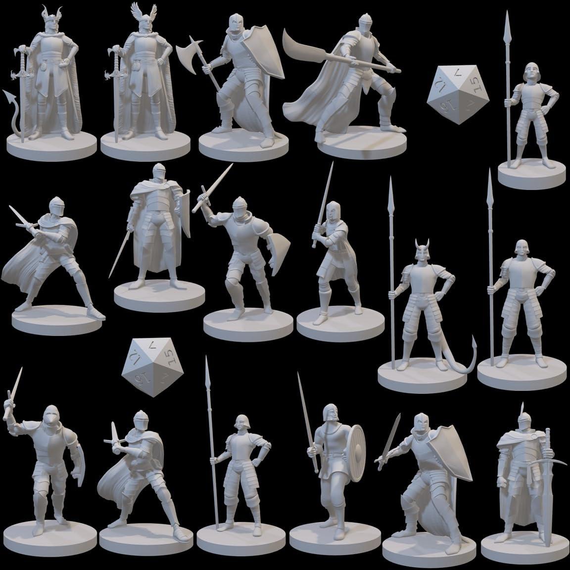 Conjunto de Miniaturas Guardia de la Ciudad 17 Piezas Resina 3D