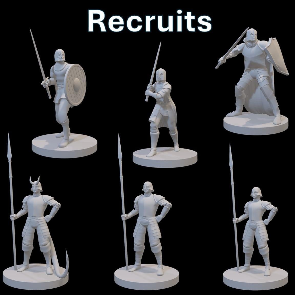 Conjunto de Miniaturas Guardia de la Ciudad 17 Piezas Resina 3D