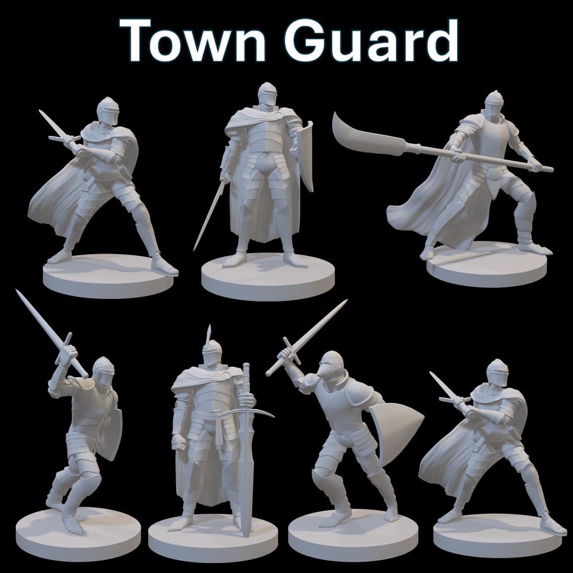 Conjunto de Miniaturas Guardia de la Ciudad 17 Piezas Resina 3D