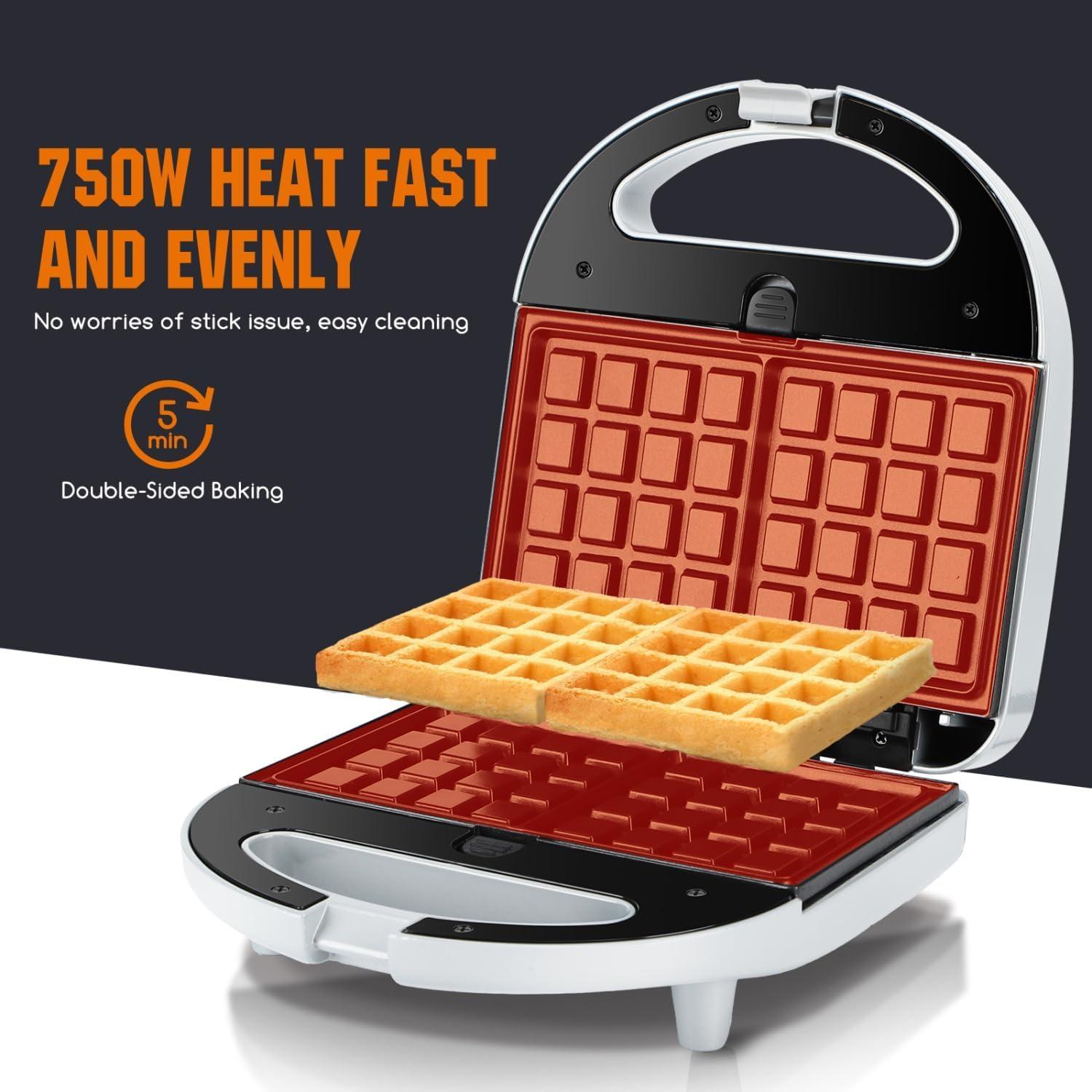 Sandwichera Aigostar 3 en 1 Grill Waffle 750W Antiadherente