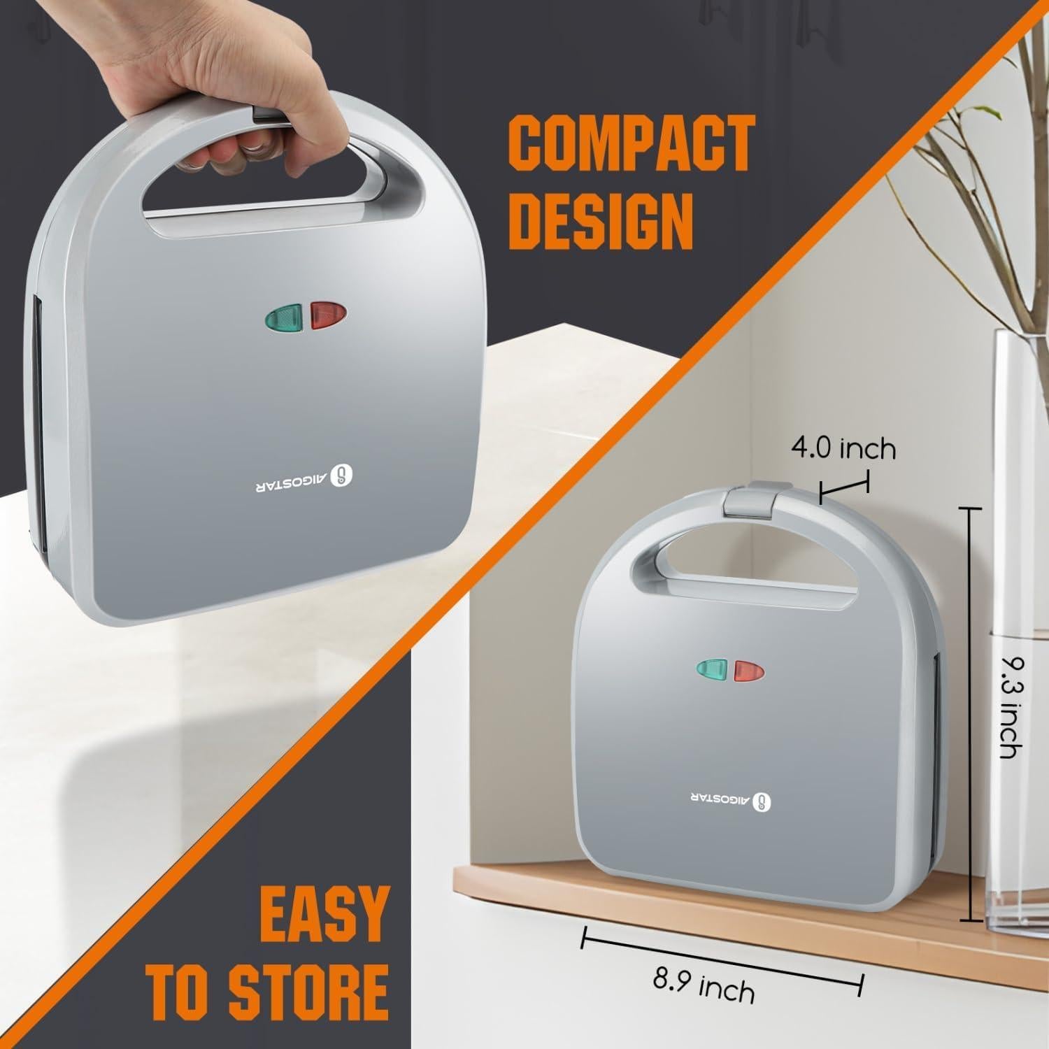 Sandwichera Aigostar 3 en 1 Grill Waffle 750W Antiadherente