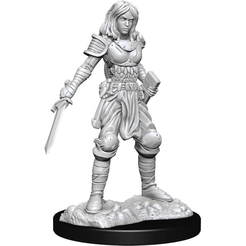 Miniatura Sin Pintar Guerrera Humana WizKids Pathfinder