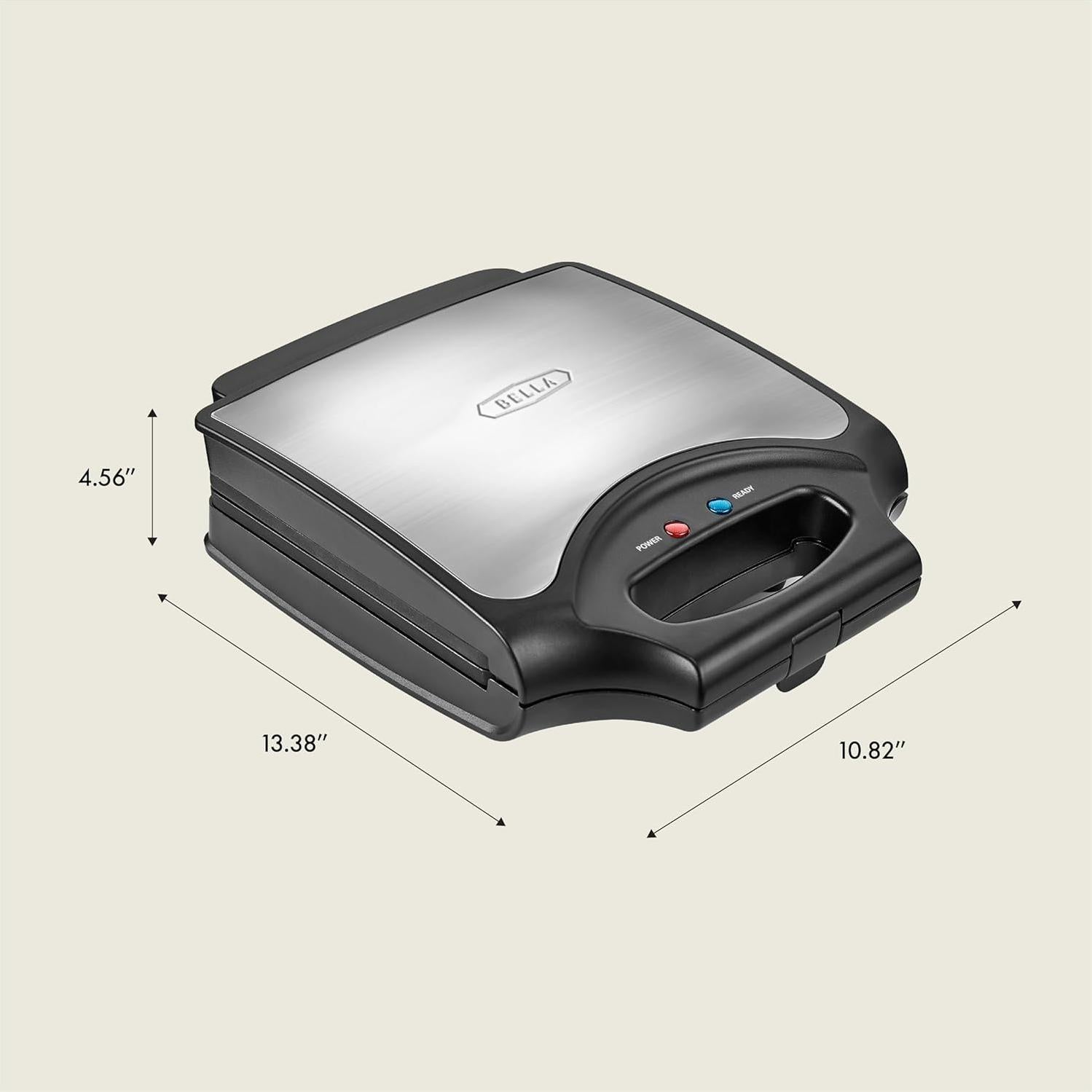 Fabricador de Waffles BELLA 4 Cuadrados Acero Inoxidable 1400W