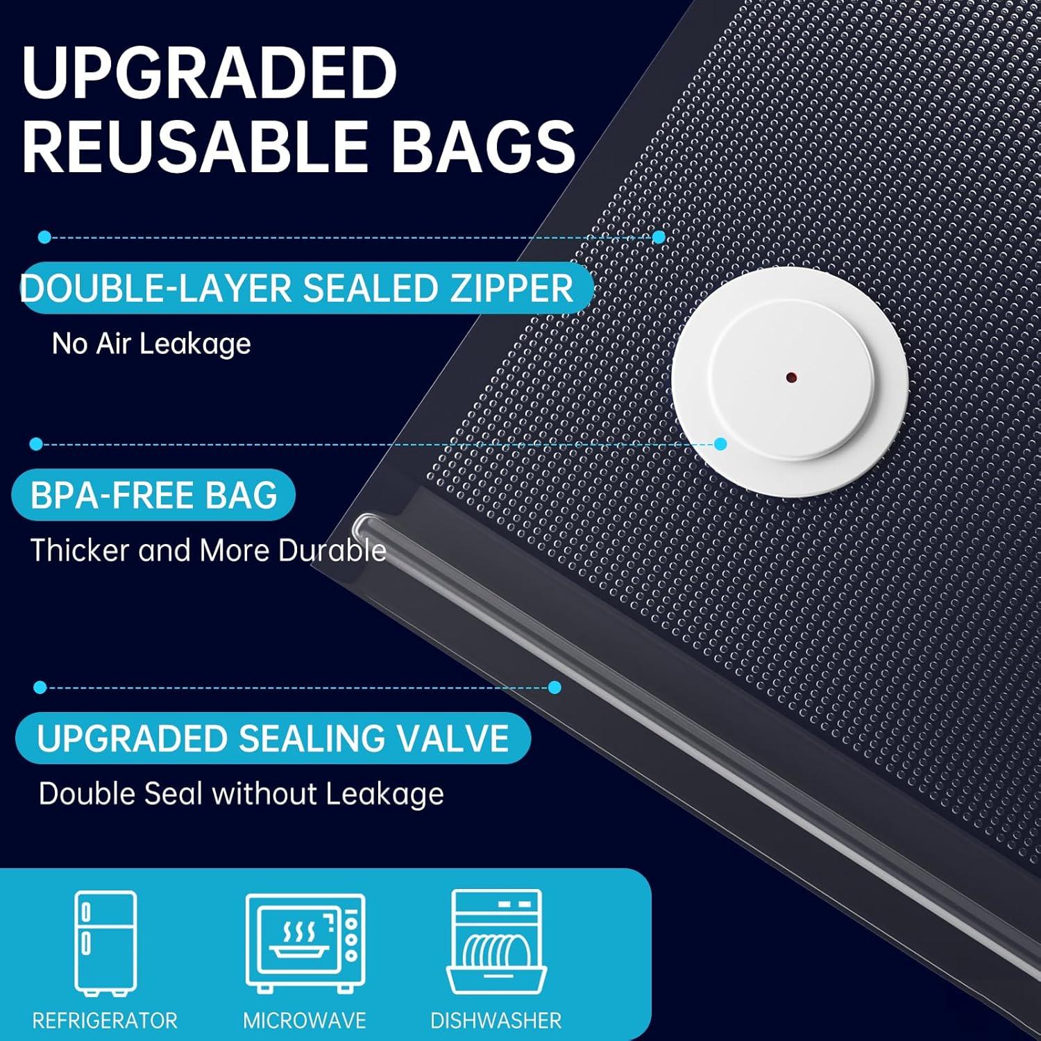 Sellador al vacío TNETCHRY portátil con 22 bolsas reutilizables