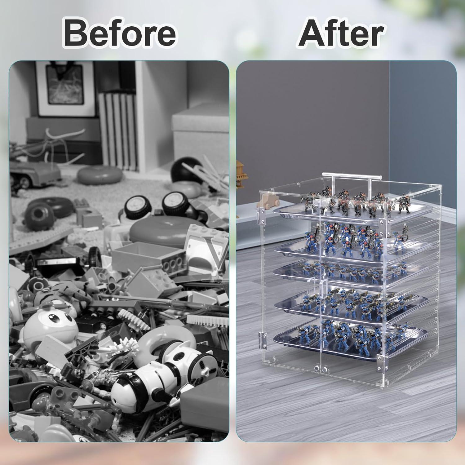 Caja de Transporte Acrílica WodGod con 6 Bandejas Metal 46x39cm