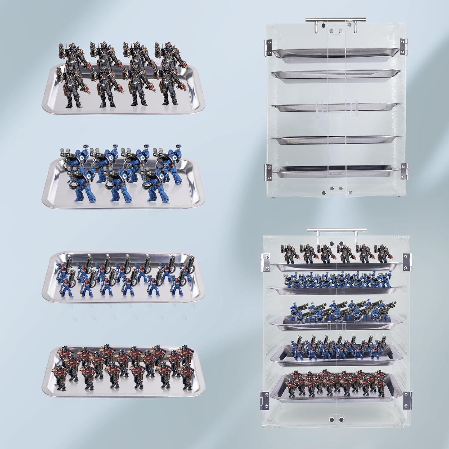 Caja de Transporte Acrílica WodGod con 6 Bandejas Metal 46x39cm