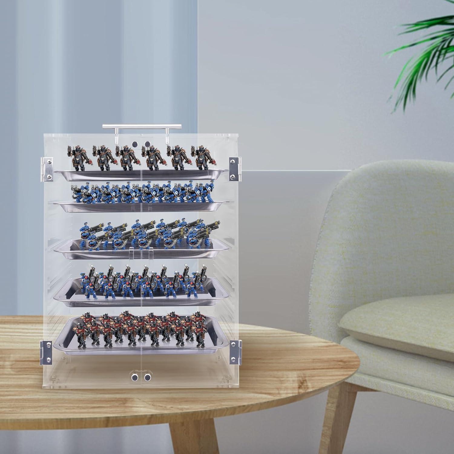 Caja de Transporte Acrílica WodGod con 6 Bandejas Metal 46x39cm